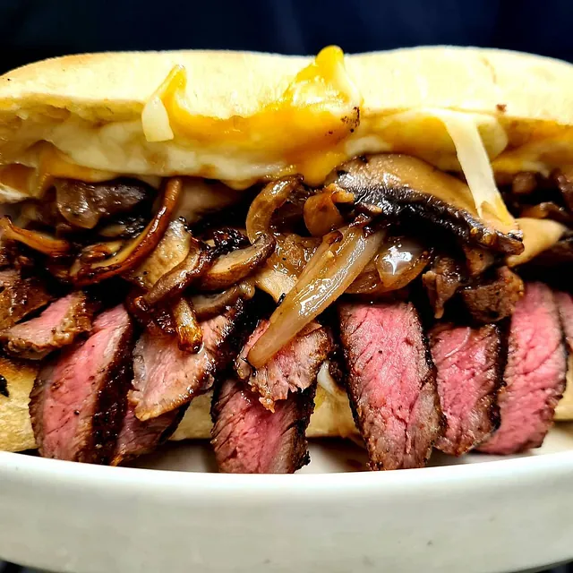 A steak sandwich from Social Fabric Café